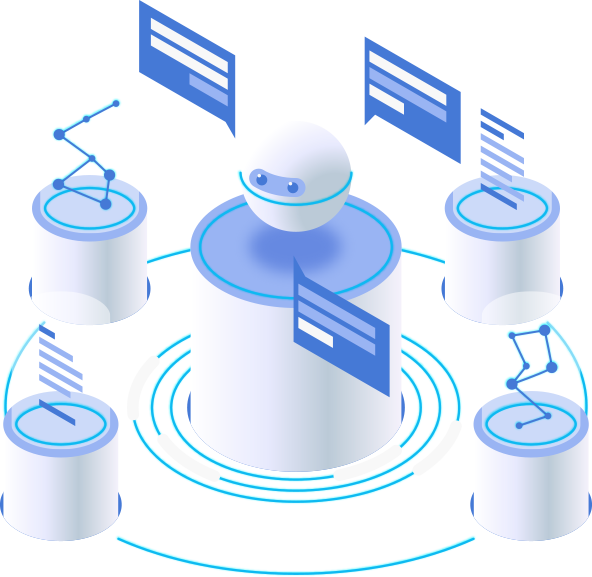 AI agent coordinating connected tools and data sources